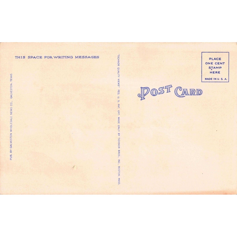 Vintage Linen Postcard New $2,000,000 Causeway Galveston Texas Tichnor 104 - Picture 2 of 2